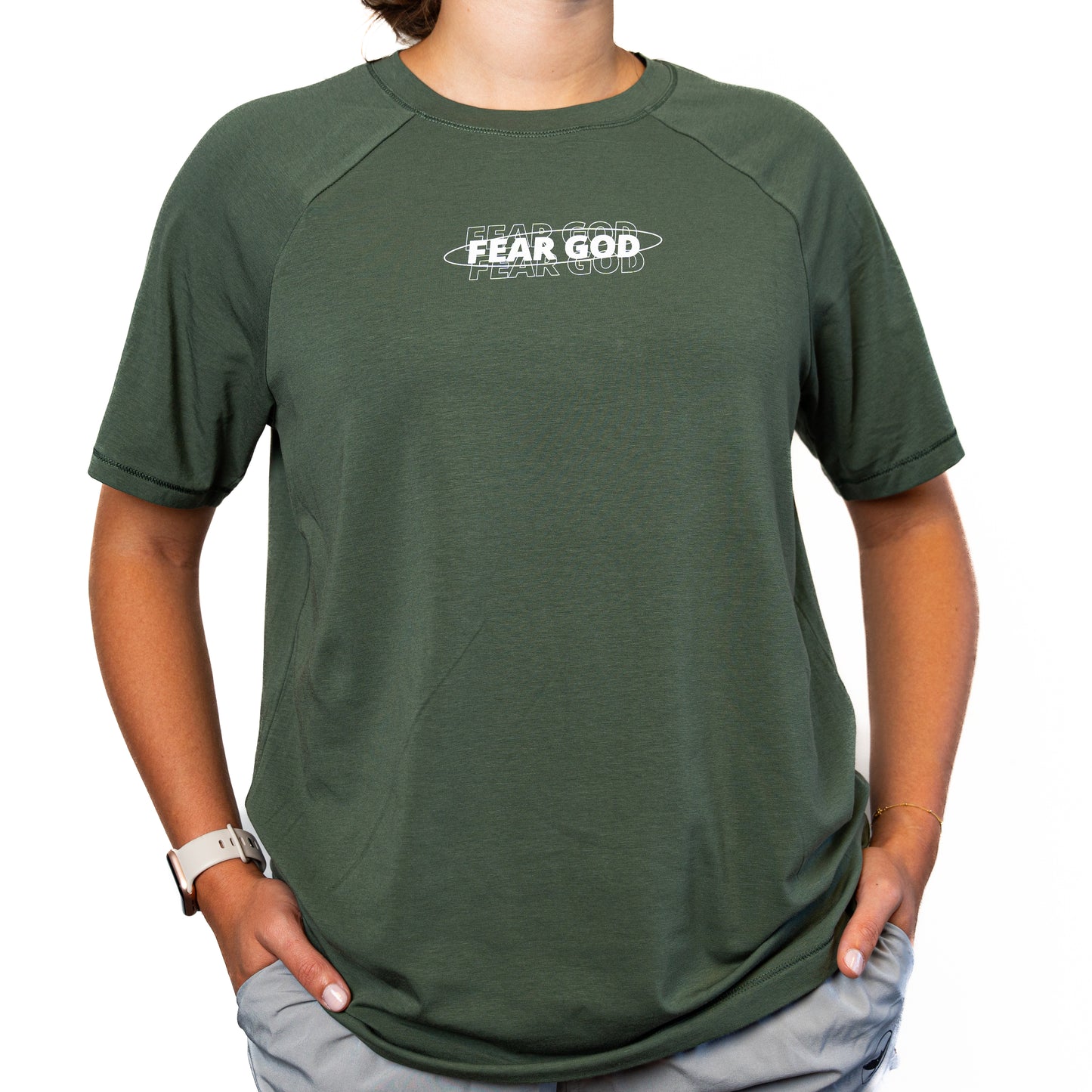 FEAR GOD Army Green Women’s Raglan Tee